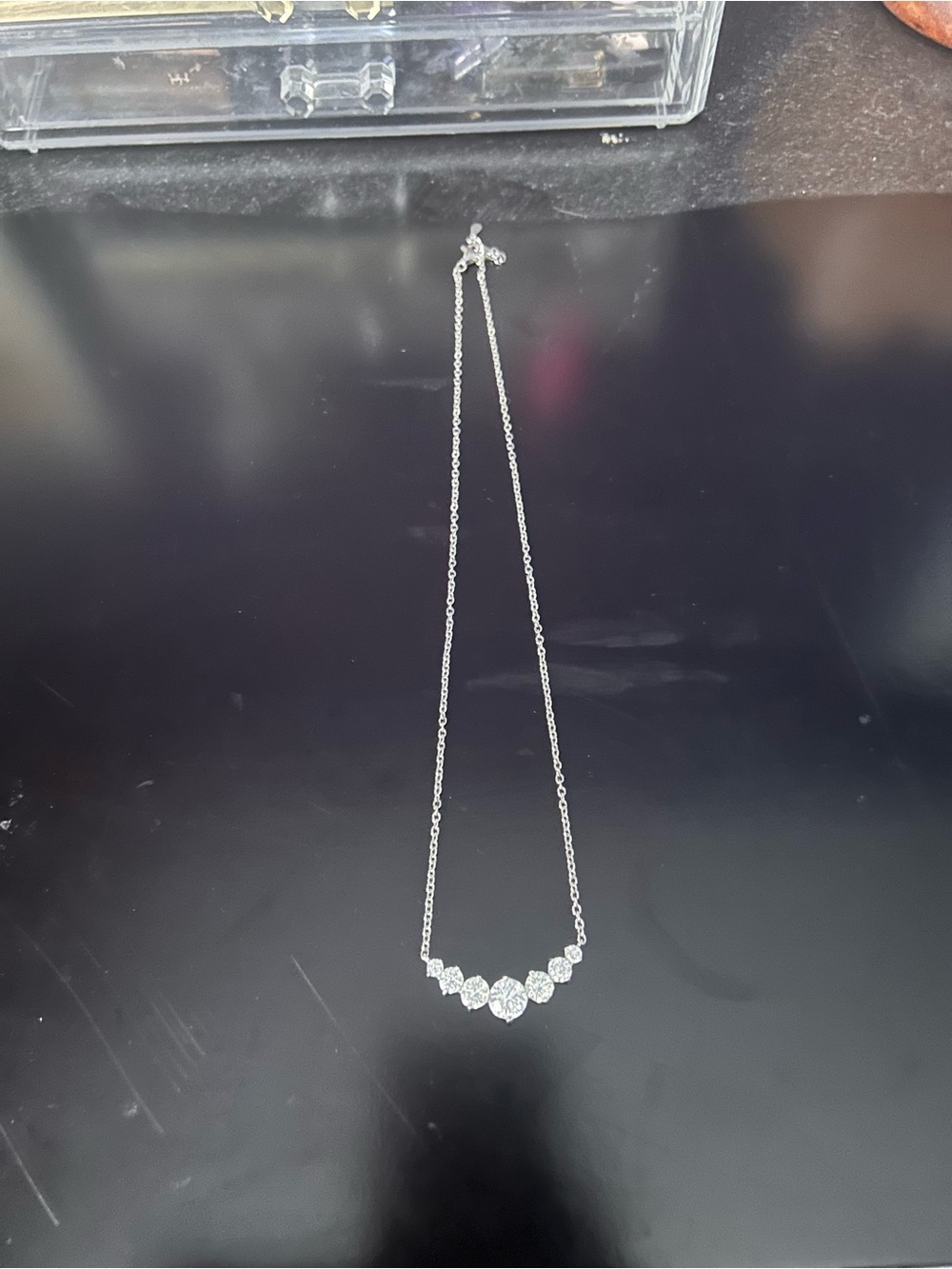 Seven Stone Round Moissanite Solitaire Pendant Necklace